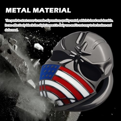 3D Skull Car Push Start Button Cover,Stylish Engine Start Button Cover with US
