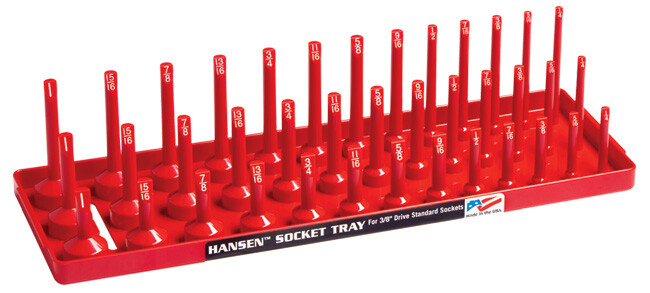 Hansen Global 38013 3/8" Dr. 3-Rail SAE Socket Organizer