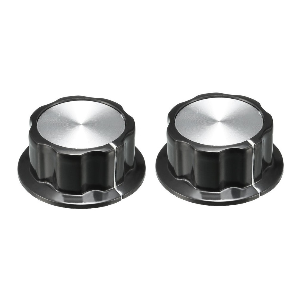 2Pcs 44.5x19mm Top Potentiometer for Volume Tone Control Rotary Knobs Silver
