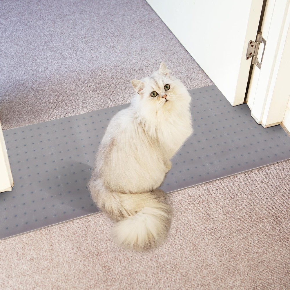 3.6FT Light Grey Plastic Carpet Protector For Pets Under Door Runner