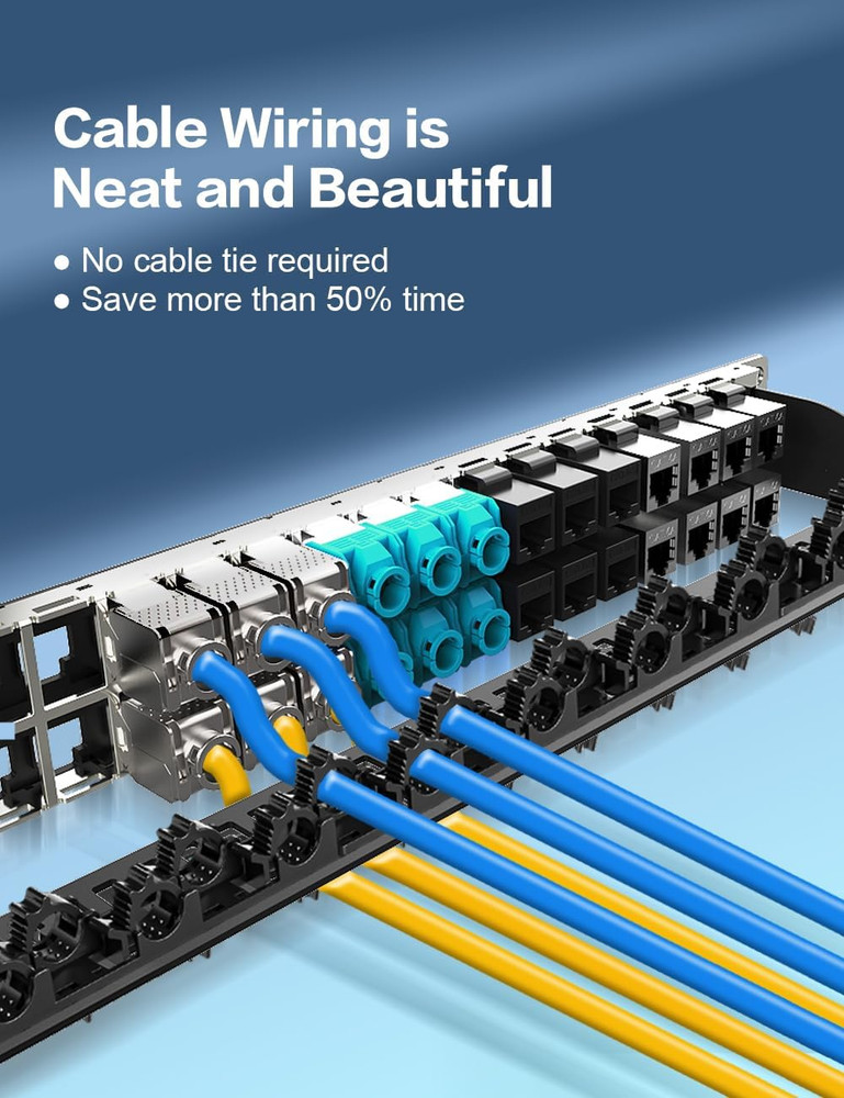 48Port Blank Keystone Patch Panel Rackmount&Wall Mount 1U 19-Inch Network RJ45 P