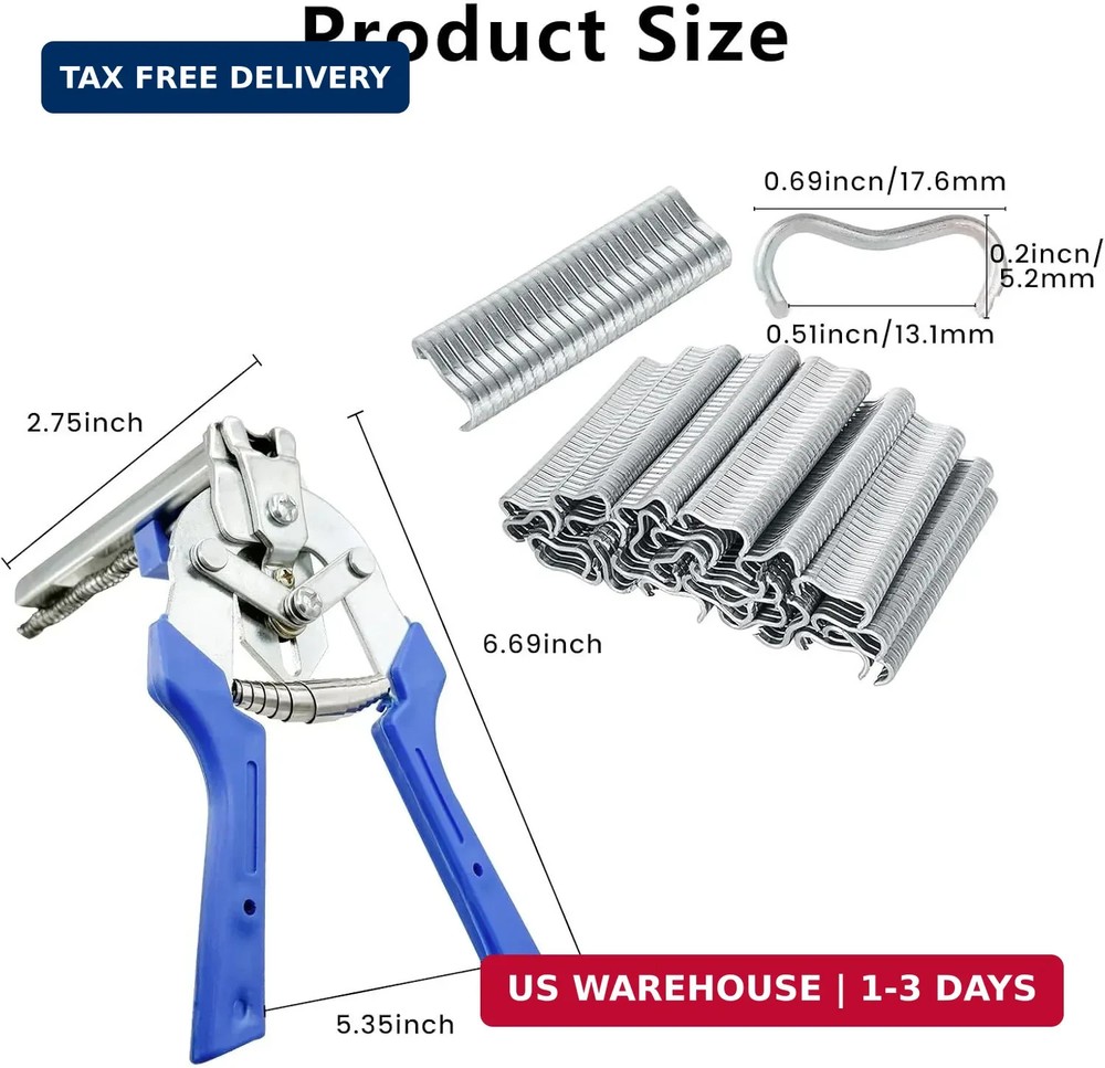 Type M Nail Ring Pliers,Multi-function Cage Clamp Hog Ring Pliers with M Clips f