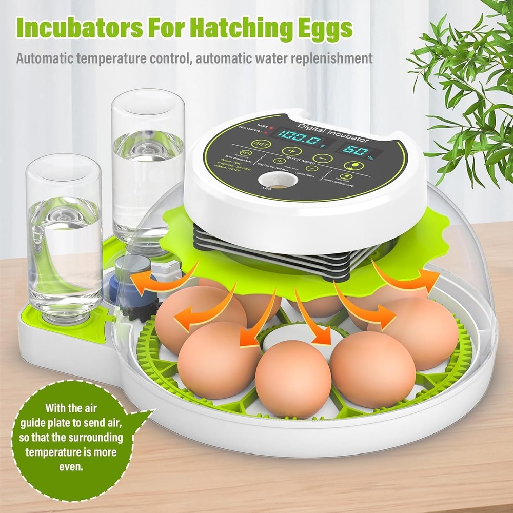8 Egg Incubators for Hatching Eggs with Automatic Egg Turning and Humidity