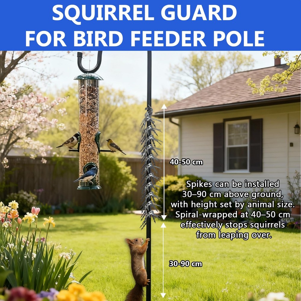 Bird Squirrel Spikes and Proof Baffle,for Feeders 1M