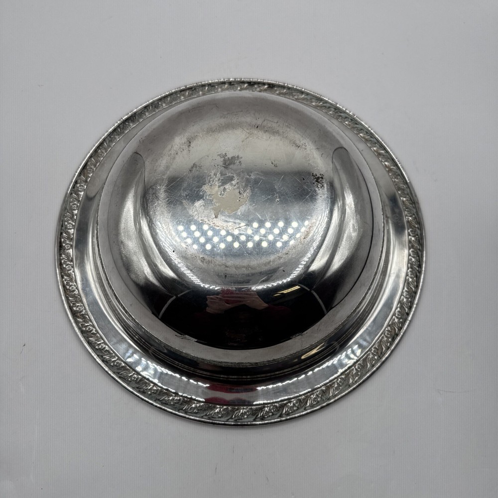 Wm. Rogers & Son Spring Flower Silverplate Lidded Serving Dish #3062