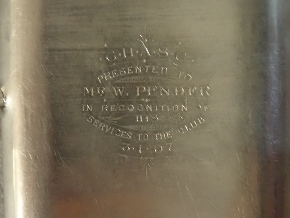 1907 Silverplated Cigarette Case, Excellent Condition, Inscribed