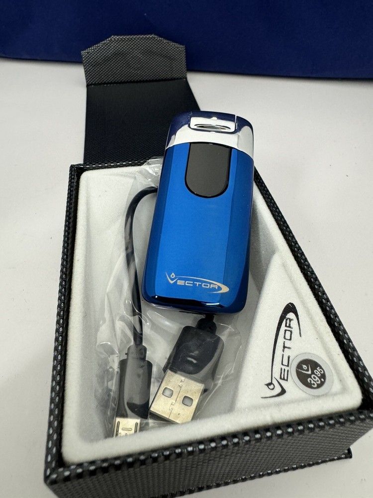 Vector ELECTRON - Arc "Flame" Sensor Ignition Cigar Lighter - Blue - New