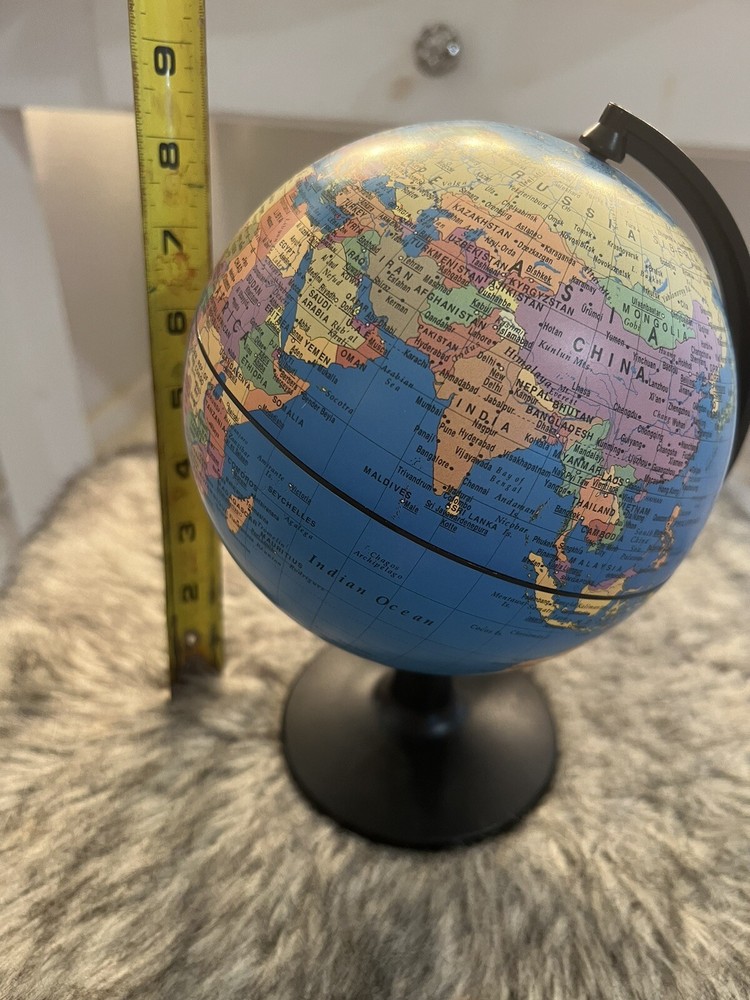 Desktop Globe Spinning Dual Direction Educational Decor 8.5”