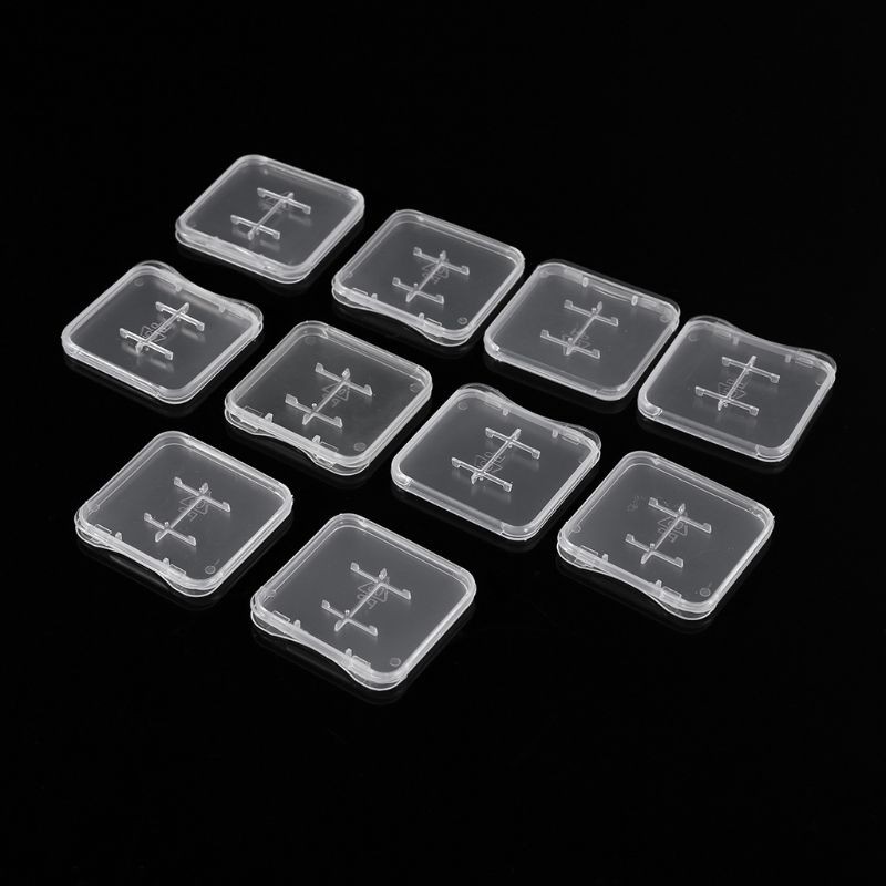 10PCS Plastic Transparent Standard MiC TF Memory Card for Case Holder B