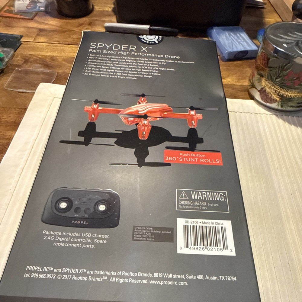 new Spyder X palm size high performance drone red