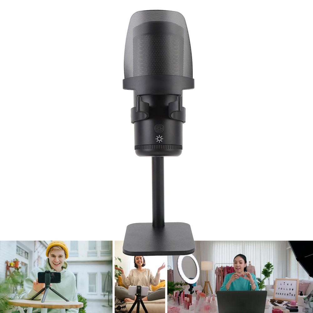 USB Microphone Type C Wired Plug And Play Computer Condenser Mic For Gaming Live
