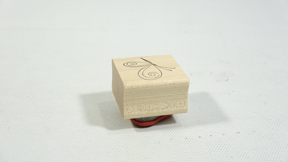 Memory Box Rubber Stamp Spiral Butterfly A1744
