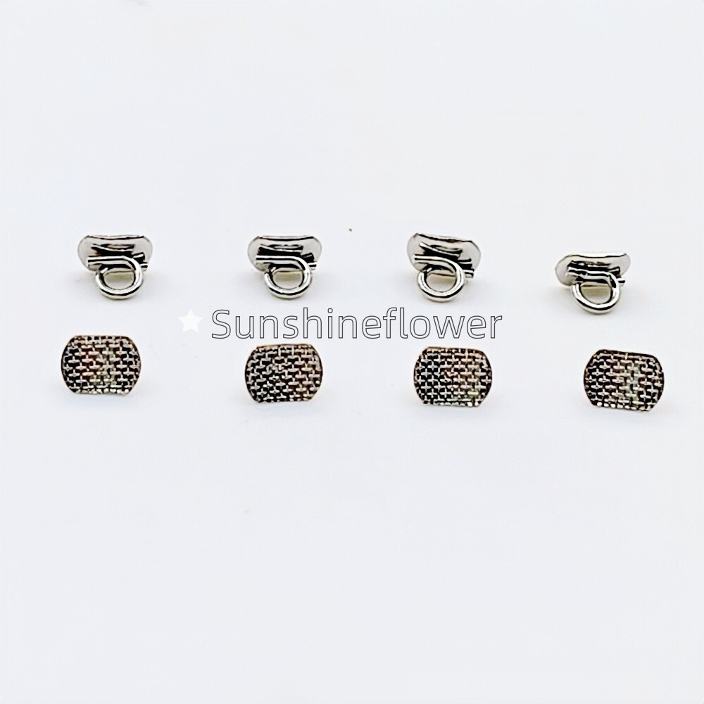 100 Pcs Dental Direct Bond Eyelets Rectangular Crimpable Hook Lingual Buttons