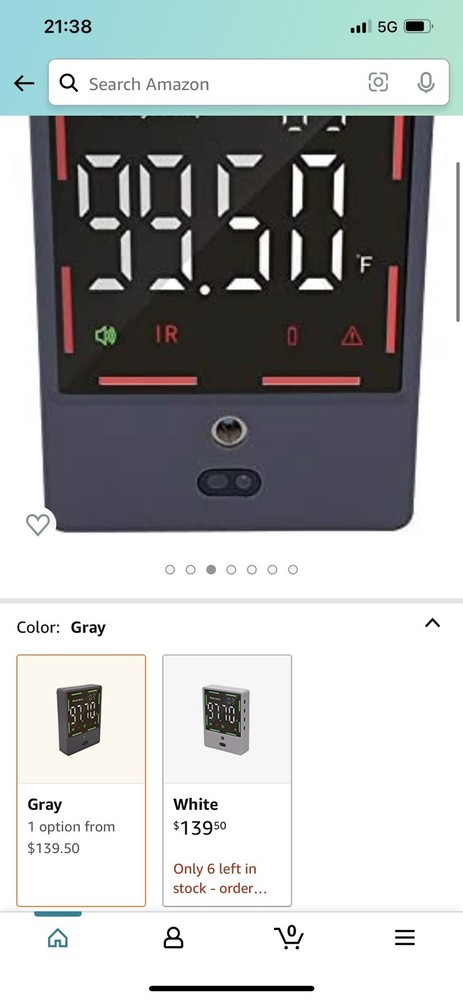 EOS Non Invasive Temperature Reader (Gray) NEW