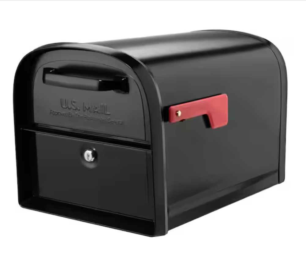 Architectural Mailboxes Oasis 360 Locking Large Mailbox Pewter Post Mount 6300P