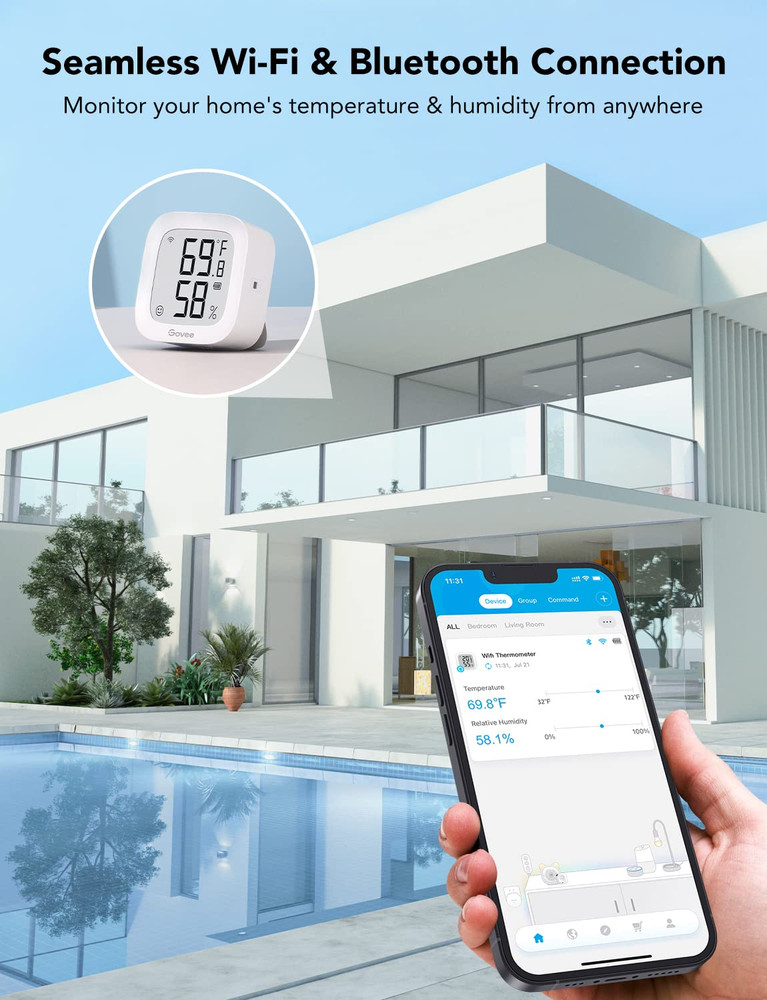 Wifi Thermometer Hygrometer H5103, Indoor Bluetooth Temperature Humidity Sensor