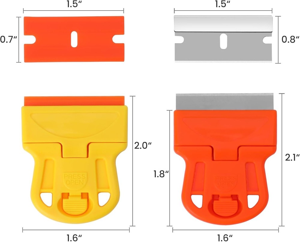2 Pack Razor Blade Scraper Plastic Tool with...