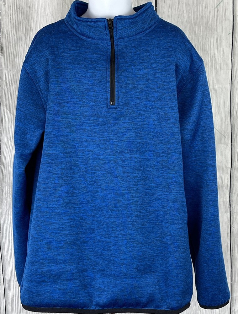 Xersion Boys Medium 10/12 Long Sleeve Half Zip Blue Pull Over Sweatshirt
