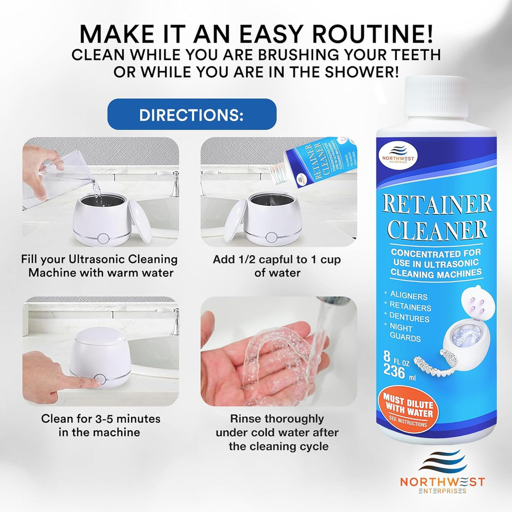 Ultrasonic Retainer Cleaner Solution Concentrate for Ultrasonic Machines - Clean