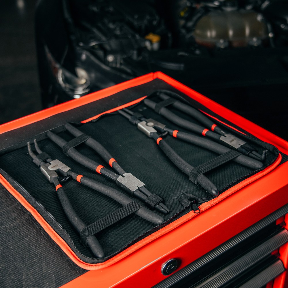 ABN Extra Long Snap Ring Pliers Set - 4pc Lock Ring Pliers with 4mm Tips