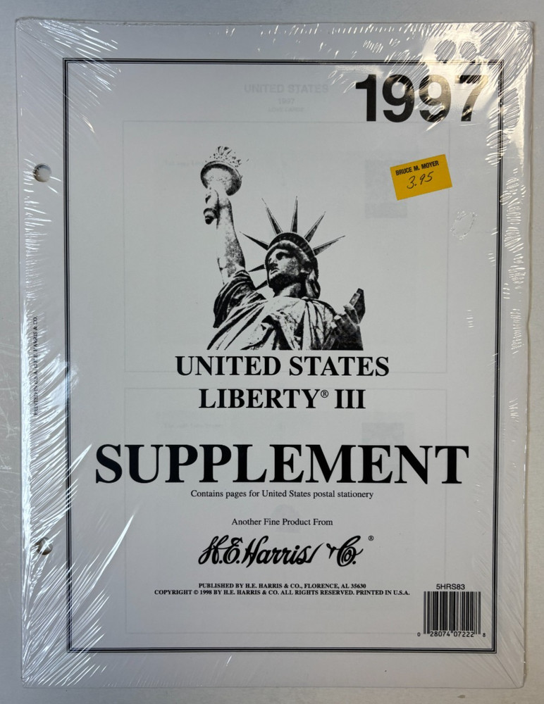 Harris United States Liberty 1997 Stamp Album Supplement. NEW