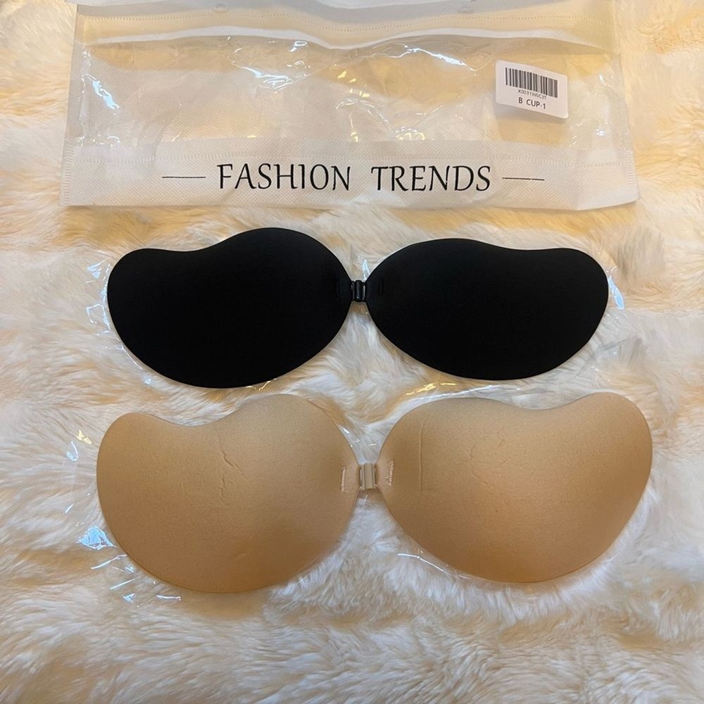 Black and Tan Strapless Adhesive Bra Set B-cup