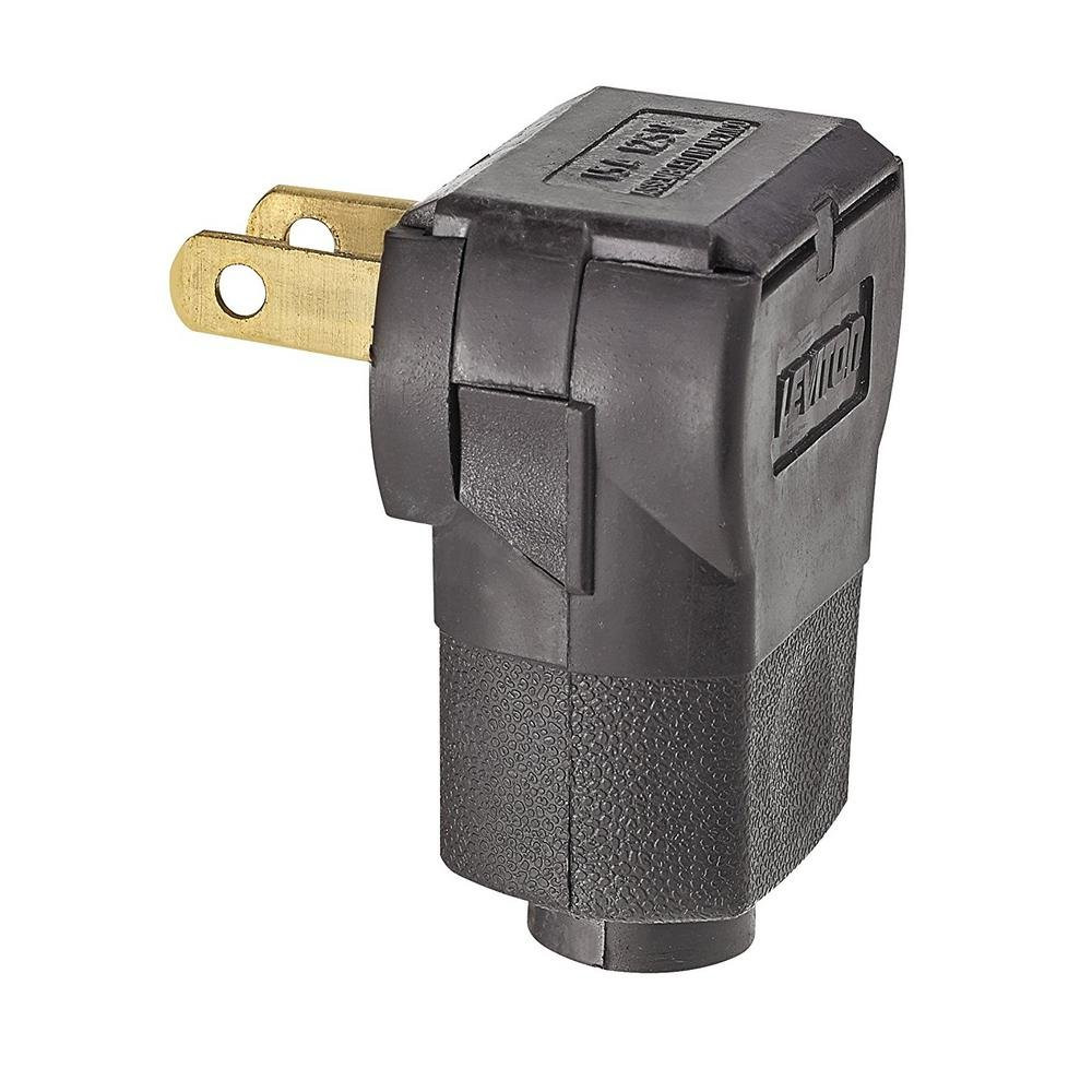 15 Amp, 125 Volt 2-Pole 2-Wire, Non-Polarized Angle Plug, 101AN, Brown