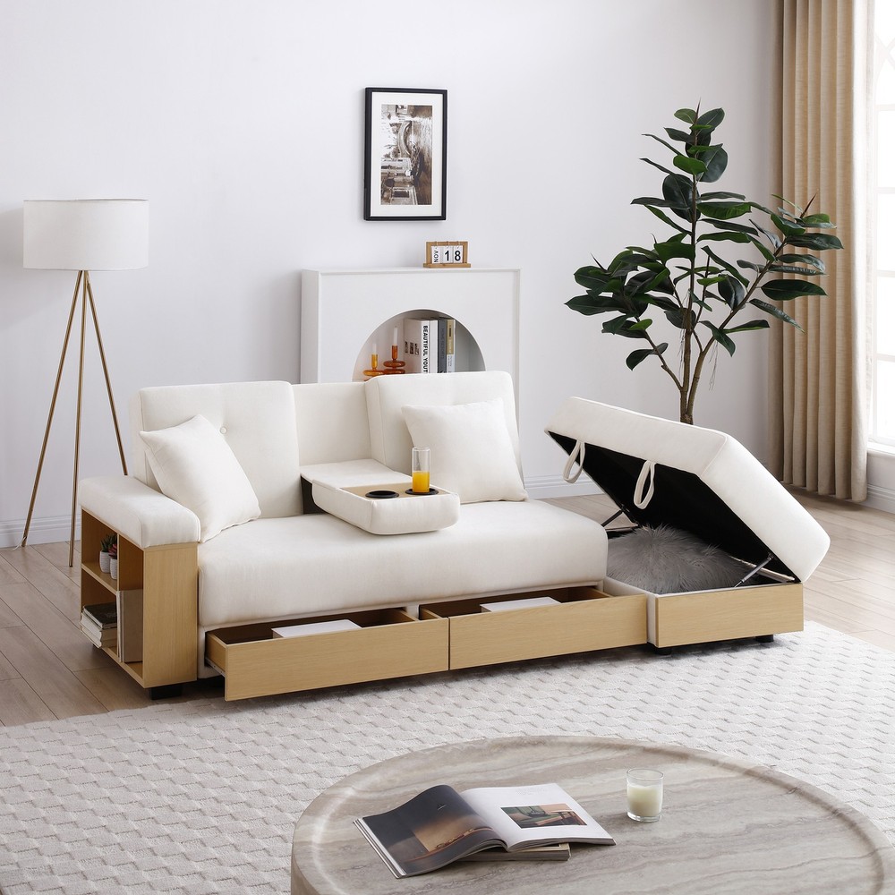 Convertible Sleeper Sofa Couch,Multifunctional Double Folding Sofa Bed,Storage