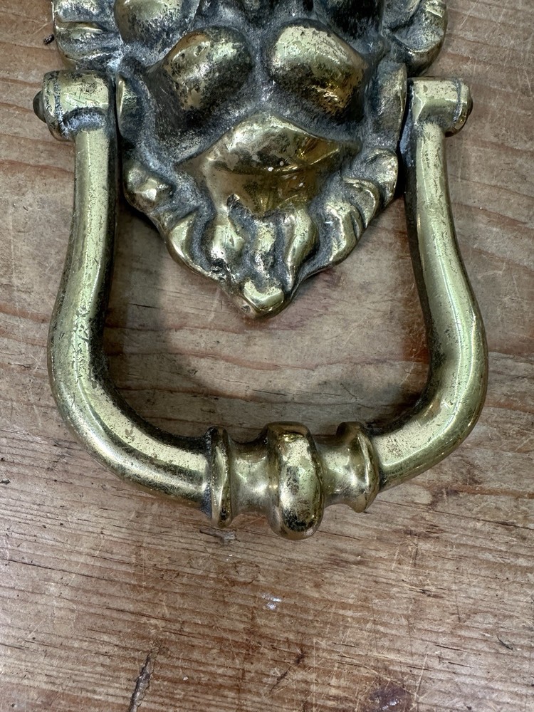 Solid Brass Lion Head Door Knocker – Heavy Vintage Style