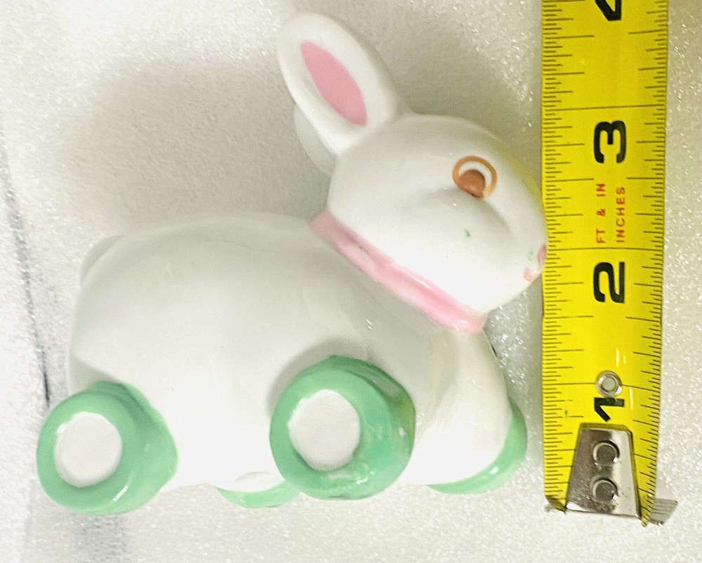Rabbit Ceramic Figurines 4” 1991 Easter Bunny Vintage EUC
