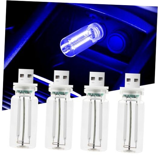 4Pcs Car USB Night Lights, Touch Control Car Interior 4pcs-DS-bule bule