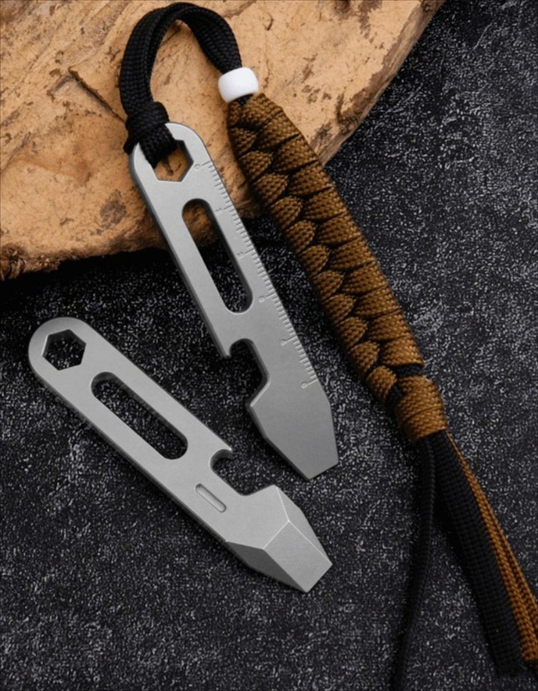 Titanium Alloy EDC Pry Bar Multi Tool Keychain Bottle Opener Lightweight