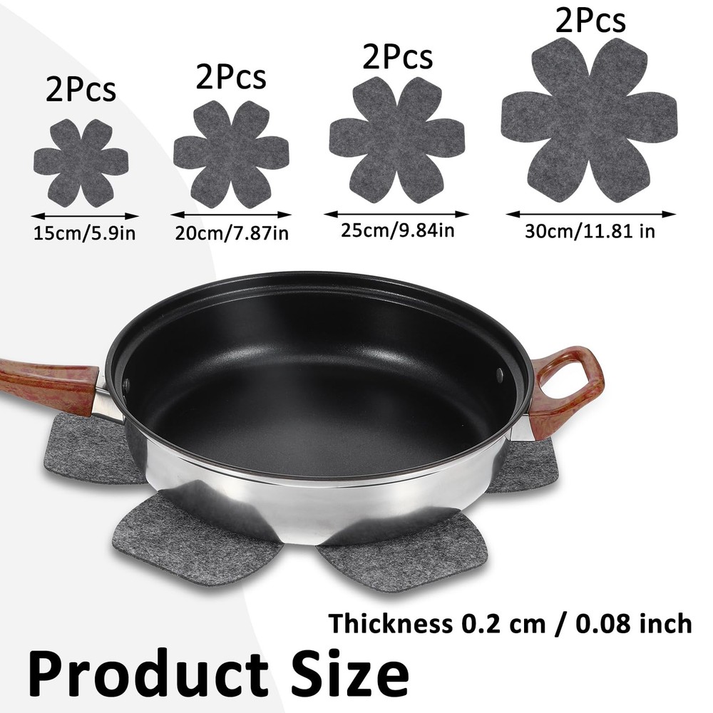 8 Pcs Pot Separators for Stacking,Pan Separators,4 Sizes Pan Liners for Stack...