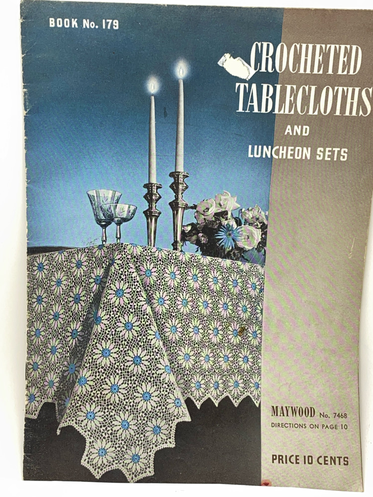 Vint Thread Crochet Pattern Book Lot Doily Pot Holder Chair Sets Curtain Pulls