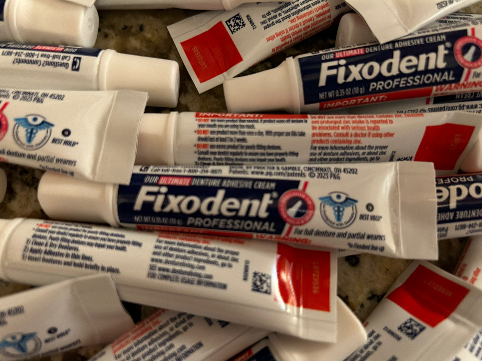 25 Tubes Fixodent Professional Denture Adhesive Cream Bulk