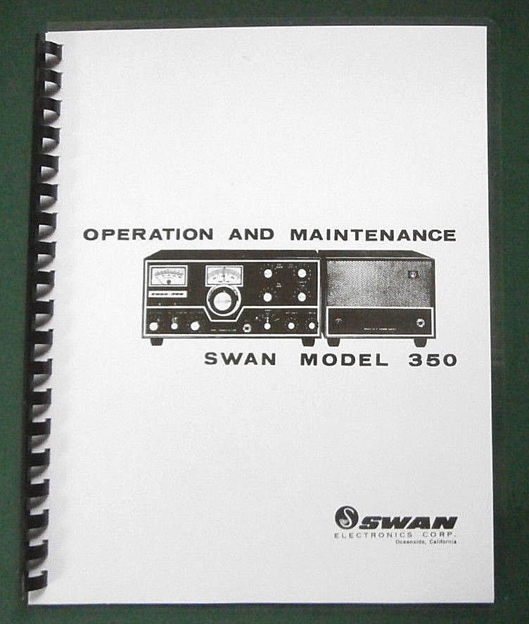 Swan 350 Instruction Manual: 11" x 26" Foldout Schematic & Protective Covers!