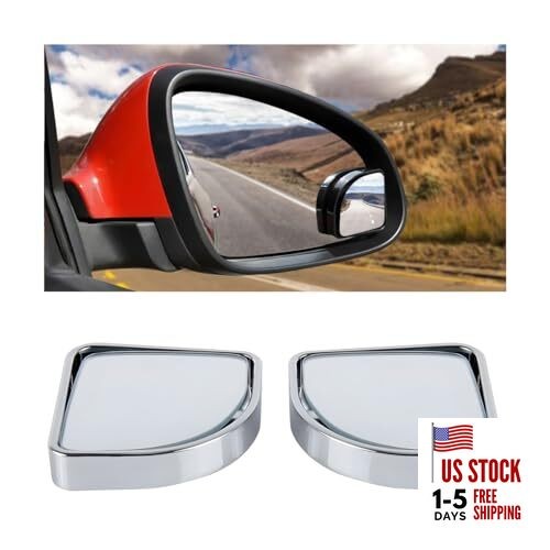Blind Spot Mirror For Car, Adjustable 360° Wide Angle Side Rear View Silver