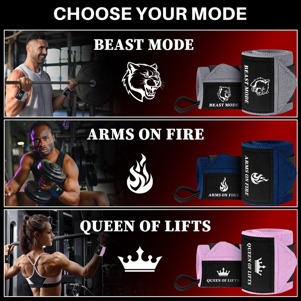 Weightlifting Wrist Wraps with Thumb Loop 18" HeavyDuty Support for