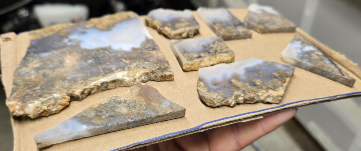 Sagenite Plume Agate Cabochon Slabs, Preforms, Slices, 8 Pcs, Flat 35