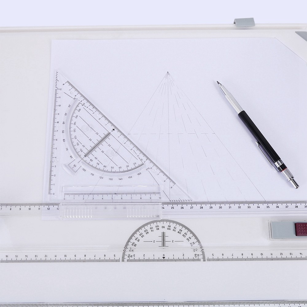 Multifunctional A3 Drawing Board Table With Adjustable Angle Rulers