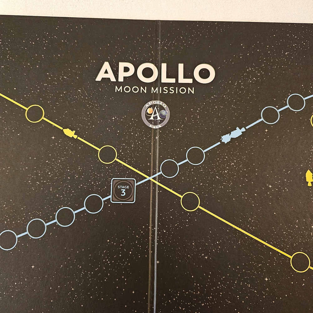 Apollo Nasa Moon Missions board game includes Artemis poster