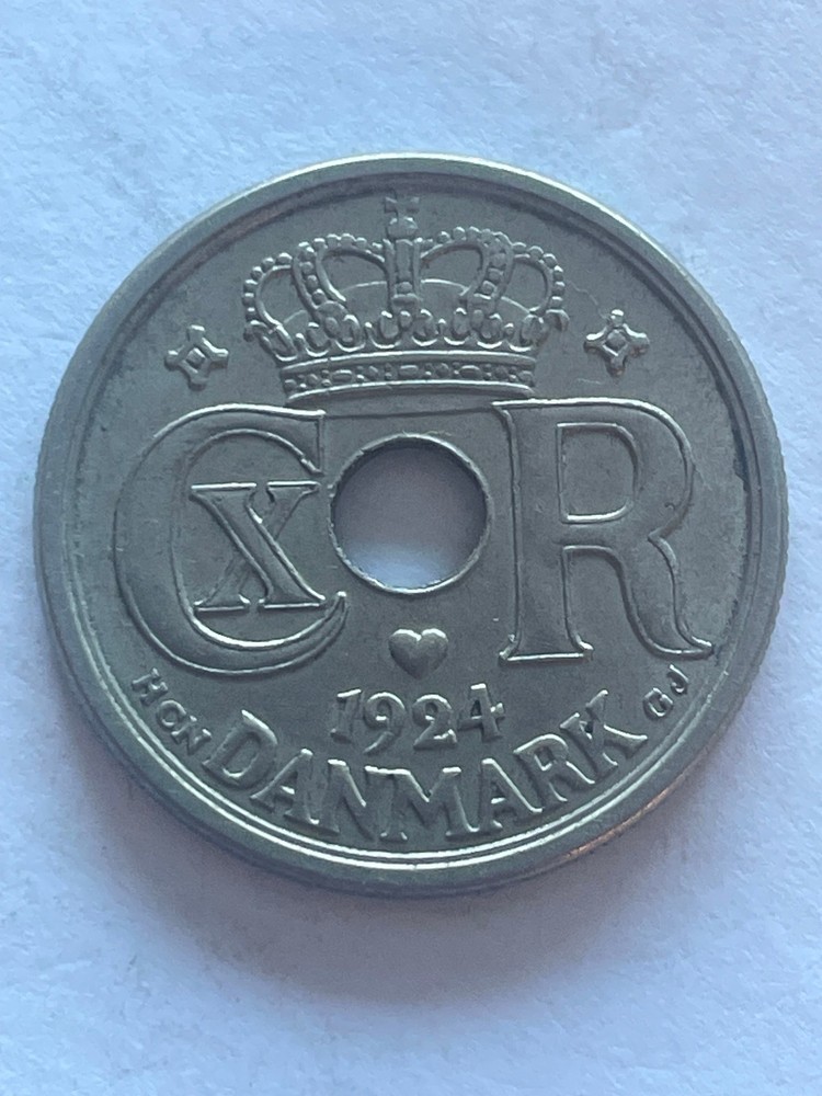 1924 Denmark 25 Ore Nice HG57