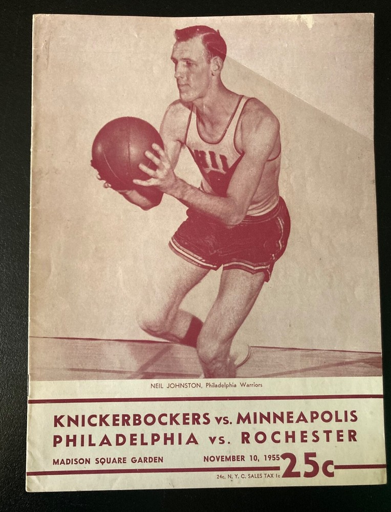 1955 NY Knickerbockers Basketball Program -