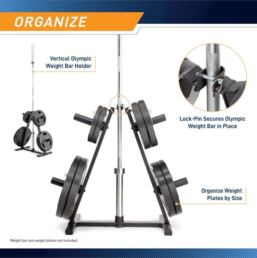 Triangular Weight Storage Rack - 300 lbs Capacity for 2-Inch Olympic Plates