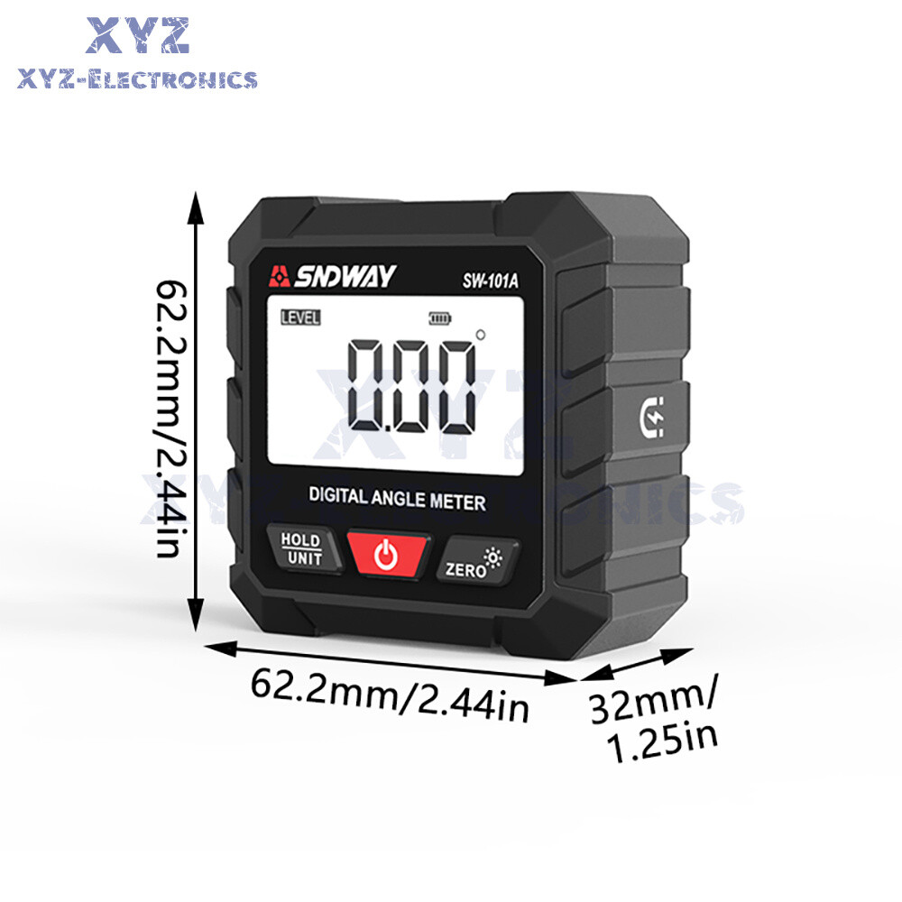 LCD Magnetic Digital Inclinometer Level Box Gauge Angle Finder Protractor 4*90°
