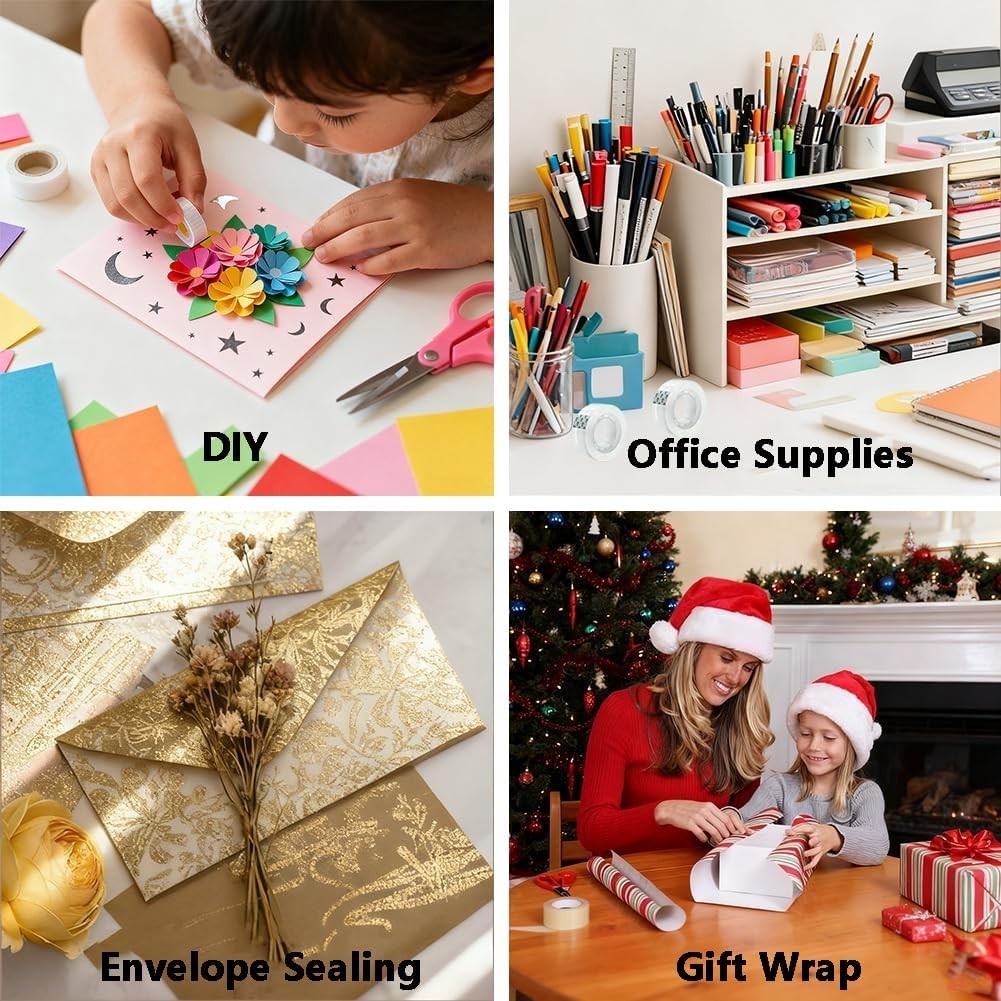 Clear Transparent Tape Rolls 3/4" x 1000" Dispenser Refill 12 Tape Rolls Scotch