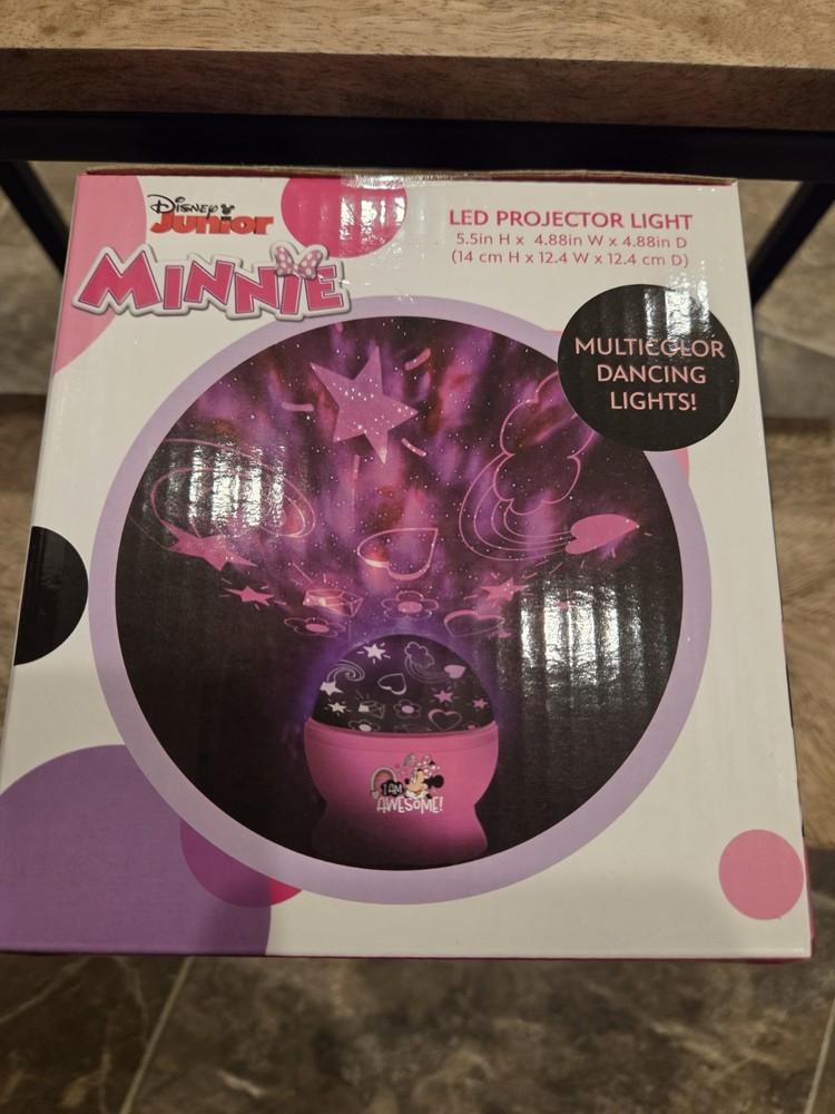 Disney Minnie Mouse LED Projector Light 3 Light Modes Multicolor Dancing Lights