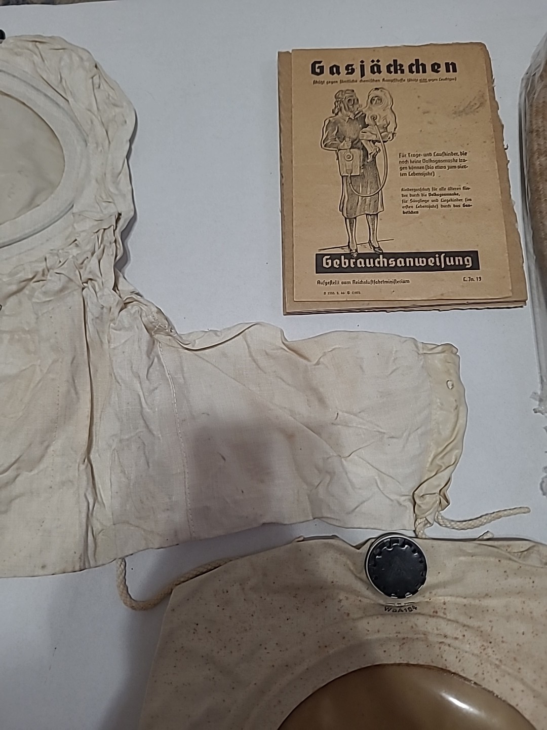 (2) RARE German Child Gas Jacket WWII NOT COMPLETE