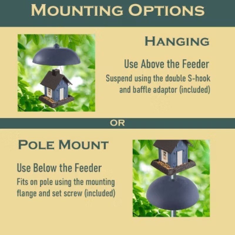 3pc Two Way Squirrel Baffle Bird Feeder Dome Cover