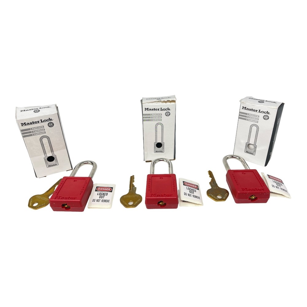 MasterLock 410KARED Lockout Padlock NEW/UNUSED SURPLUS QTY 3pcs